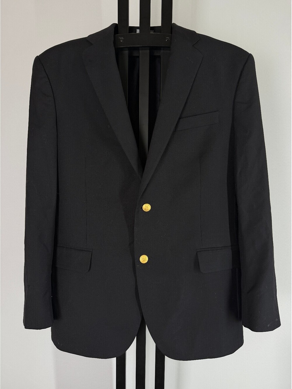Jos. A. Bank Blazer 42R Black 100% Wool Sport Coat Two Button Travelers Suit